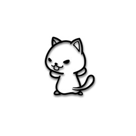 [Tamiya] Go Ahead Cat Sticker Standing Cat Made in Japan Bike Car Sticker (No Pattern, Small Black)