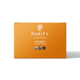 Purity Coffee BALANCE ⅔ Decaf Medium Roast Organic Coffee - Specialty-Grade Mountain Water Processed Decaf + Regular Blend - USDA Certified Organic Specialty Grade Arabica Single-Serve Coffee Pods - Third Party Tested for Mold, Mycotoxins & Pesticide Res