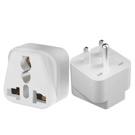 Strhowill(2pack) USA 3 PIN Travel Adapters,American Standard Plug to a Variety of National Socket Travel Conversion Plugs,Europe to US Plug Adapter,UK to US (White)