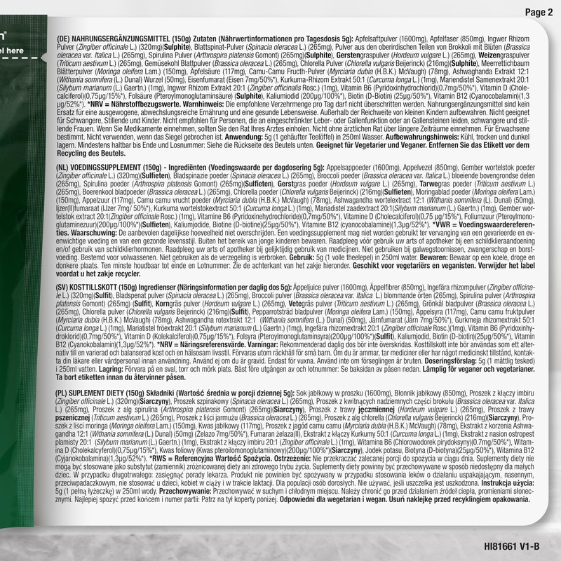 HI Supergreens - 21 Actives & KSM 150g Powder