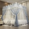 NXGIO Bed Canopy Curtain Double Layer 4 Corners Post Lace