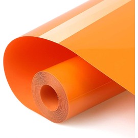HTV Iron on Vinyl 12inch x10 Feet Roll for Silhouette and Cricut Easy to Cut & Weed Iron on Heat Transfer Vinyl DIY Heat Press Design for T-Shirts White (orange)