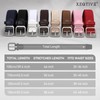 XZQTIVE Women Elastic Braided Belt with Silver Buckle, Woven Stretch