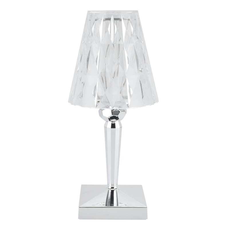 LED Crystal Table Lamp Transparent Prism Dimmable Desk Lamp USB