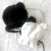 Fluffy Cat Poncho, Black, For 3.9 inches (10 cm), Sewn