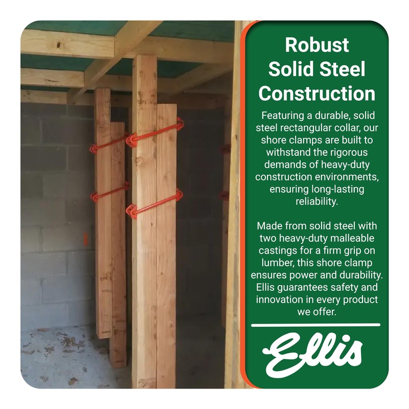 Ellis Shore Clamps - 4x2 Lumber Size, Adjustable Support System,