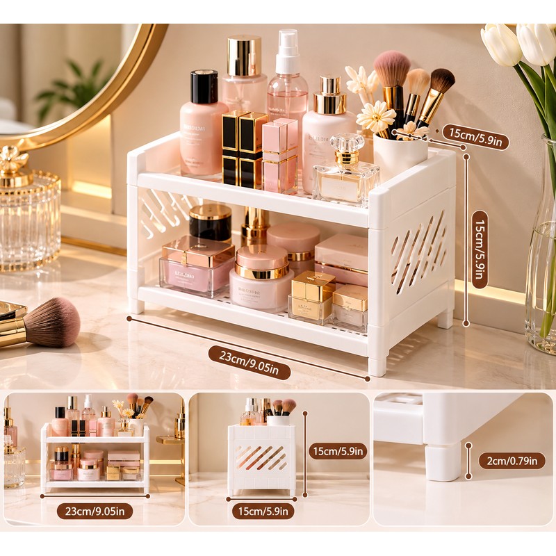 2-Tier Desktop Organizer for Office & Vanity – Compact PP