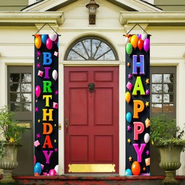 BlissYard Happy Birthday Door Banner Decorations Birthday Backdrop for Men Women Birthday Porch Sign Party Supplies for 16th 18th 21st 30th 40th 50th 60th Decoration for Outdoor Indoor Birthday Decor