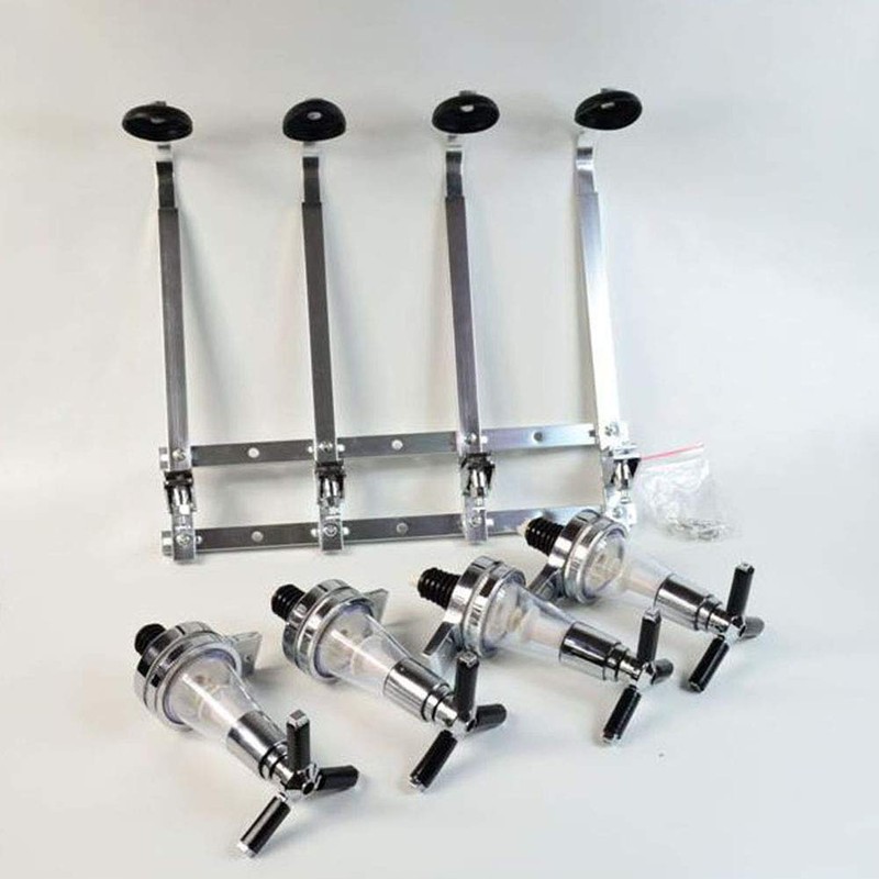 4 Bottle Liquor Dispenser, Wall Mounted Spirit Drinks Stand Optic,