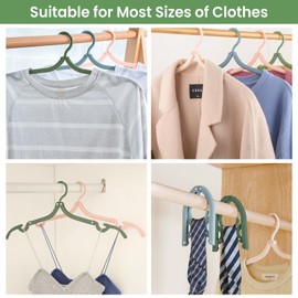 16 Stück Reise-Aufbewahrungsbeutel für Kleidung mit 12 Stück Faltbare Kleiderbügel, Ziplock Beutel Koffer Organizer Tasche mit Reisekleiderbügel, Kleiderbügel Platzsparend für Zuhause Hotel Reisen