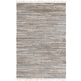 Unique Loom Chindi Jute Collection Area Rug (6' 1" x 9' Rectangle, Blue/ Navy Blue)