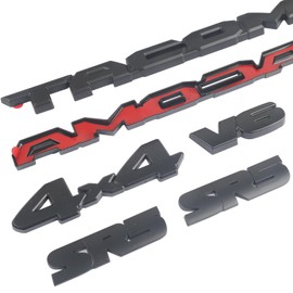 Emblem Overlays 6Pcs Compatible with Tacoma 2016-2023 ABS Plastic Badge Emblems Overlay 0429 with Strong Adhesive Matte Black