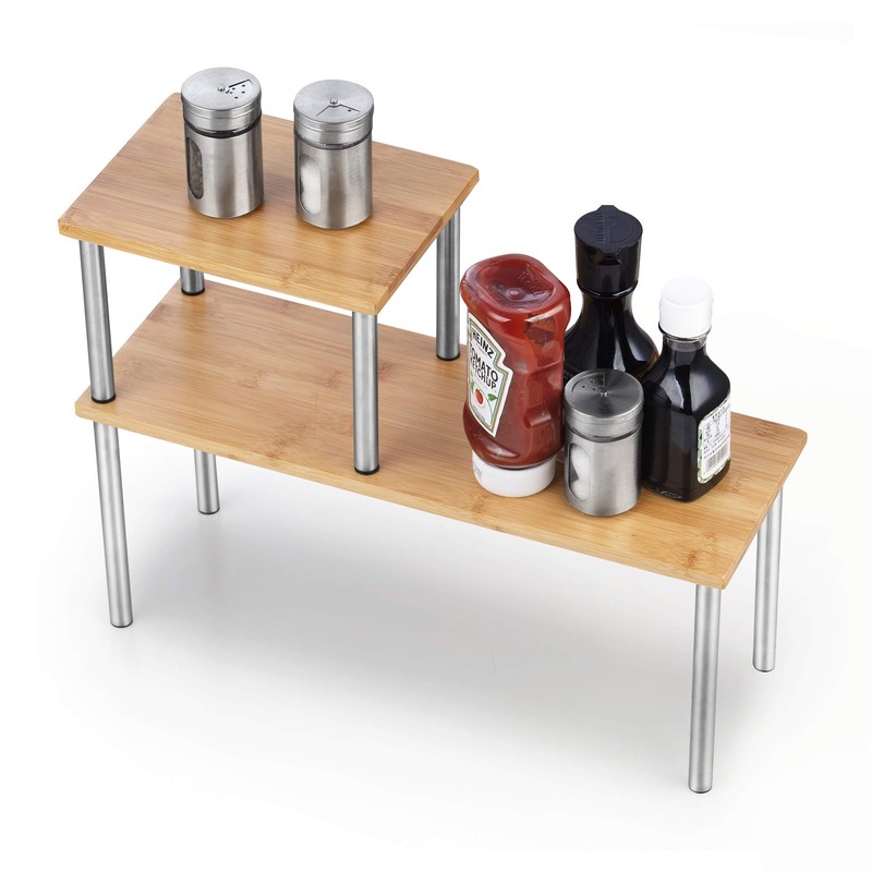 Cook N Home Counter Storage Shelf Organizer, Rectangle, 2 Tier,