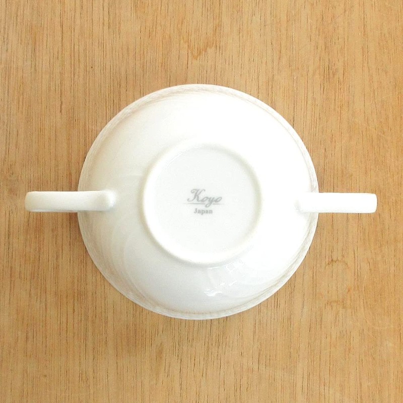 スープカップ 両手付ブイヨン リヴァージュ ピュアホワイト 業務用 洋食器 美濃焼