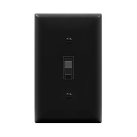 TG 4-Way Toggle Light Switch with Wall Plate, Four Way Electrical Wall Switch, 15 Amp, 120V-277V AC, Grounding Screw, Residential Grade, UL Listed, LS-T415-BKP, Black (1 Pack)