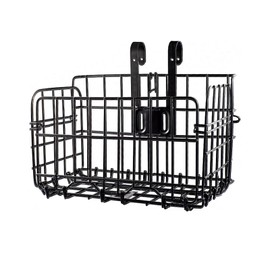 Folding Front Bike Basket - Foldable Metal Wire Bicycle Baskets for Bike Basket Front Cargo Rack Easy Installation on Front Handlebar