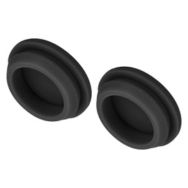 MECCANIXITY 2pcs Silicone Snap in Locking Hole Plugs,26mm/1 Inch Mounting Diameter Narrow Groove Width 2.5mm Panel Seal Cover Round for Kitchen Bulkheads Waterproof Sealing Plugs Black