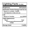 4W Half Chrome Light Bulbs Dimmable G45, Silver Tipped Mirror