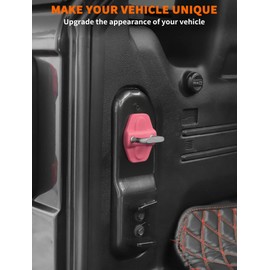 Savadicar Pink Interior Accessories - Door & Tailgate Latch Striker Trim Set for 2018-Present Jeep Wrangler JL JLU 4XE & Gladiator JT - Solid Color Interior Decor Upgrade Option, 6-Piece