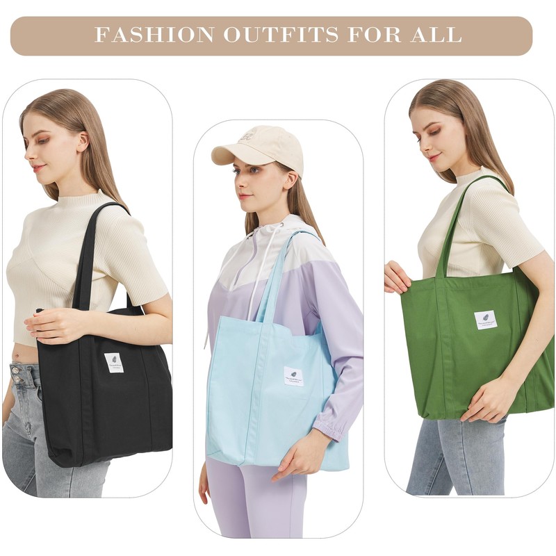 Women's Fabric Bags Tote Bag Plain Shoulder Bag Lightweight Large