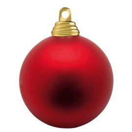 Red Matte Christmas Baubles Made of Flame Retardant Plastic, 10 cm Diameter, Pack of 6