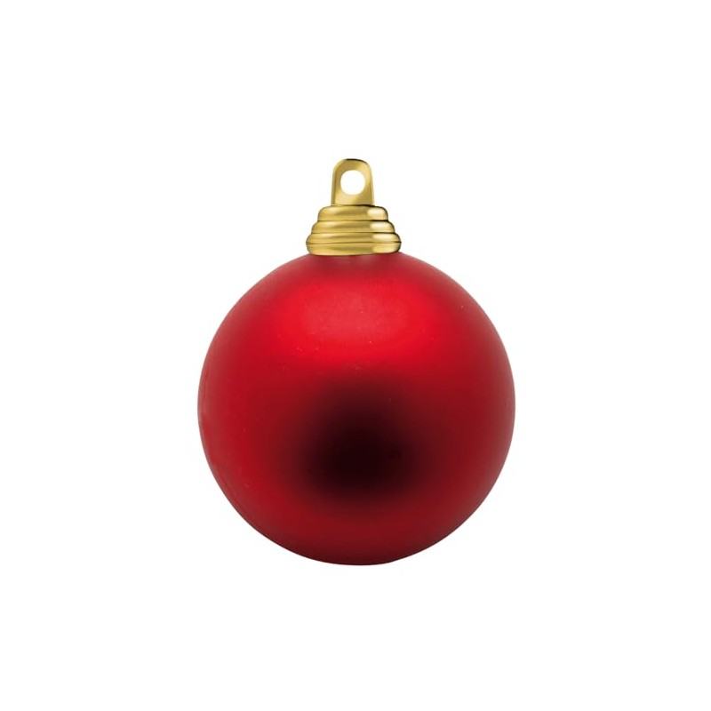 Red Matte Christmas Baubles Made of Flame Retardant Plastic, 10