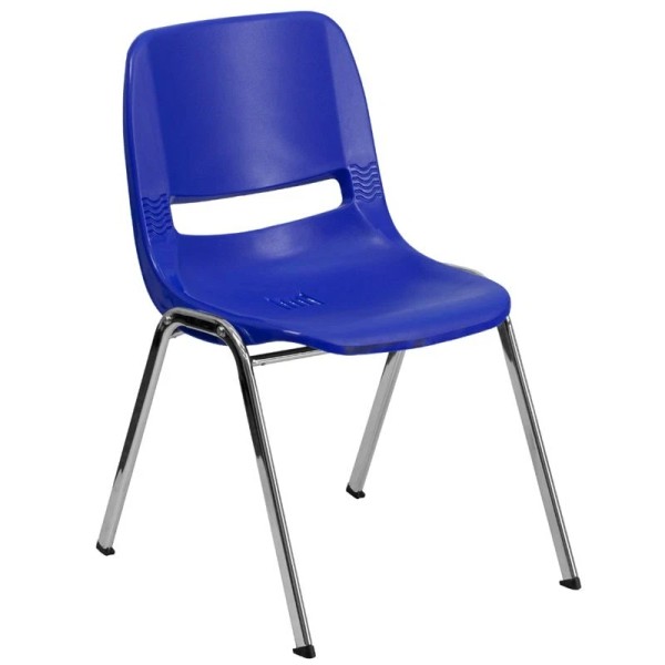 Flash Furniture Hercules Shell Back Stacking Chair in Navy and