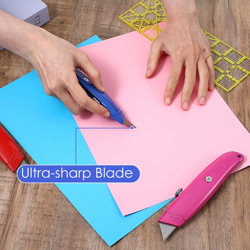 12 Pcs Box Cutters Retractable Heavy Duty, Aluminum Alloy Utility