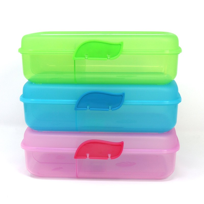 com-four® 3X Brotdose für unterwegs - Lunch-Box mit Trennwänden -