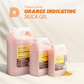 Dry & Dry [7.5 LBS] Premium Orange Indicating Silica Gel Desiccant Beads(Industry Standard 3-5 mm) - Rechargeable Silica Beads(1 Gallon)