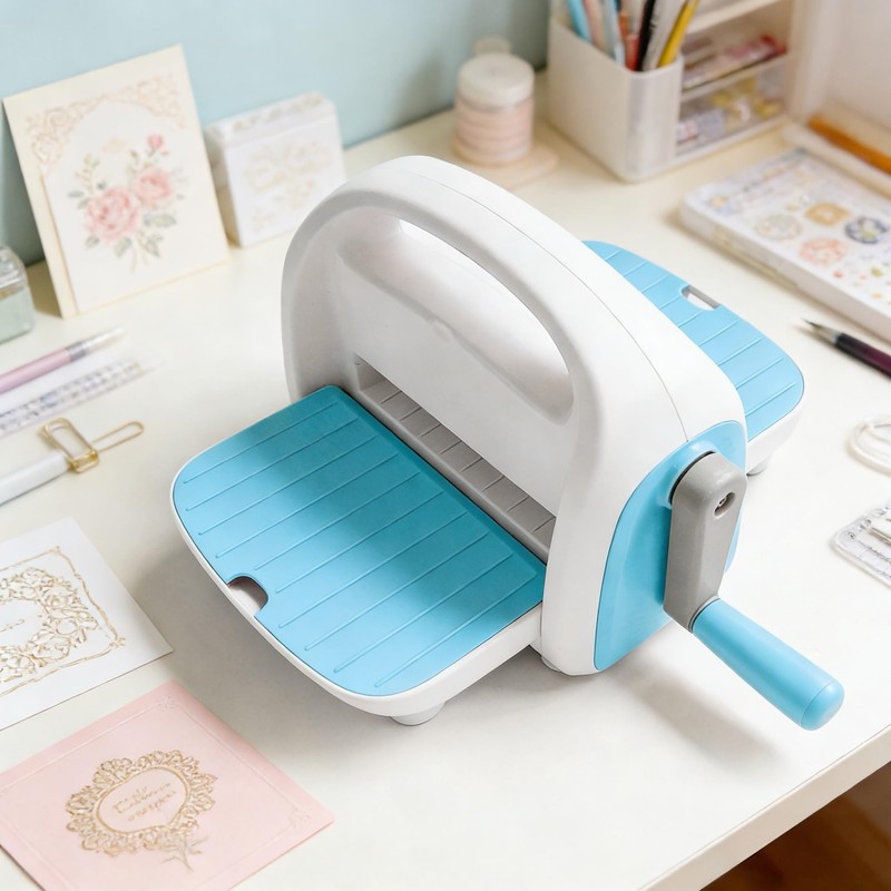 Manual Die Cutting Machine for Card Making, 6in Openning(Blue)