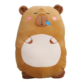 Aiuidun Capybara Plush Toy Pillow, Cute Capybara Stuffed Animals, Squishy Capybara Plushie Hugging Pillow, Super Soft Guinea Pig Plush Toy Gifts for Kids(Brown Capybara)