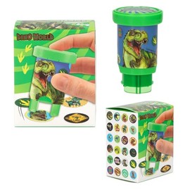Depesche 13349 Dino World Stamper Set for Stamping Dinosaur Stickers, Includes Stamp and 160 Stickers, Multi-Colour, One Size
