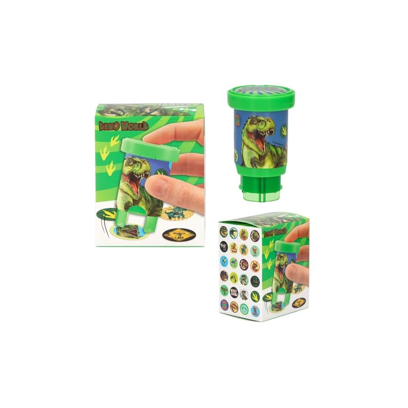 Depesche 13349 Dino World Stamper Set for Stamping Dinosaur Stickers,