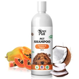 Pet Pull Pet Shampoo for Dogs - Plant-Based Dog Shampoo Cleanser - Dog Wash Pet Supplies for Pets with Coconut and Papaya Scent - Safe and Gentle Sensitive Skin Dog Shampoo - Made in The USA (16Oz)