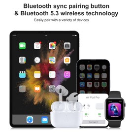 Wireless Charging Case Compatible with AirPod Pro 1st & 2nd Generation, Air Pod Pro 1st & 2nd Generation Charger Case Replacement with Bluetooth Pairing Sync Button,with Type-C