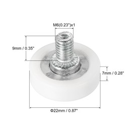 PATIKIL 6pcs 22mm Drawer Roller Plastic Drawer Pulley Replacement Wheel Bearing Small Pulley