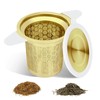Tea strainer with lid/drip tray, extra fine mesh 304 stainless