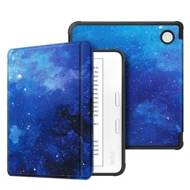 Fintie Case for Tolino Vision Color (2024)/Vision 6 (2021) & Kobo Libra Color (2024)/Libra 2 (2021) 7 Inch eReader - Super Light Soft TPU Protective Case with Auto Sleep/Wake, Starry Sky