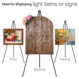 VAIIGO 63" Display Easel Stand - 3Packs Art Easels for Wedding Sign Poster Stand Folding Floor Adjustable Metal Black Easel Instant Tripod Easel for Painting Wedding Welcome Sign Stand
