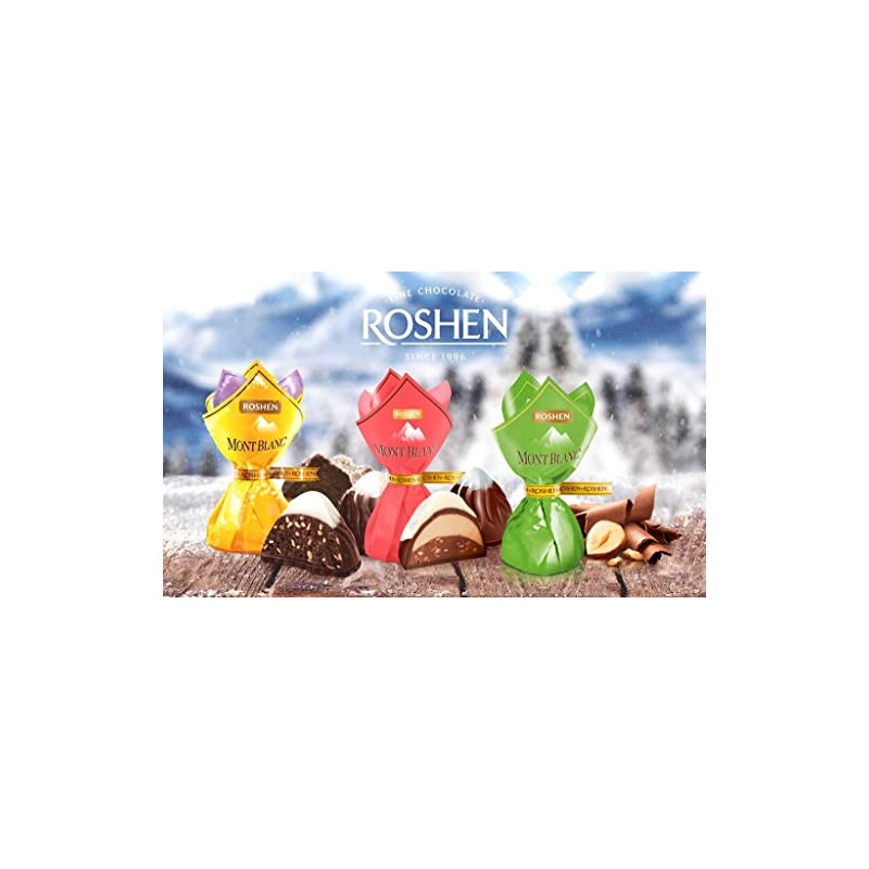 Roshen Mont Blanc with Chopped Almonds, Kosher and Halal, Delicious,