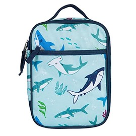 Wildkin Day2Day Kids Lunch Box Bag for Boys & Girls, Measures 9.75 x 7 x 3.25 Inches Lunch Box for Kids, Ideal for Packing Hot or Cold Snacks for School & Travel (Shark Attack)