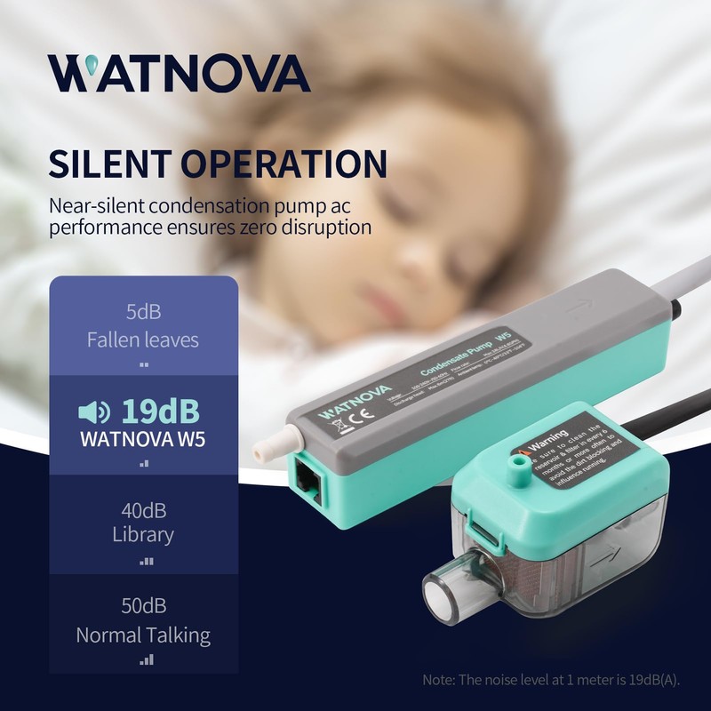 WATNOVA Slim Mini Split Condensate Pump, 4.75 GPH 27 ft