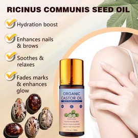 LHBMET LHBMET Organic Oil with Rose Quartz Roller, Nourishes HairFor Eyelashes, Eyebrows & Skin