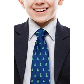 Retreez – Corbata de Navidad con diseño de árbol de Navidad, 8 – 10 años, Azul marino, 8 - 10 años