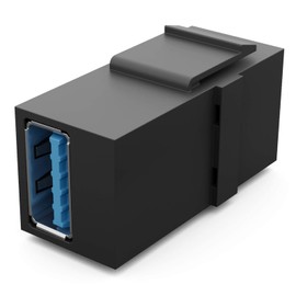 HB-DIGITAL Keystone Module with USB 3.0 Female Multimedia Keystone for Patch Panel Network Socket Keystone Holder Connector Adapter Coupling Plug & Play Black