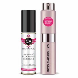 CA Perfume Duo Impression of Blooming Bouquet For Women Perfume Layering Set Long Lasting Travel Size EDP + Body Oil Roll-On Bottle 0.27 Fl Oz+0.33 Fl Oz