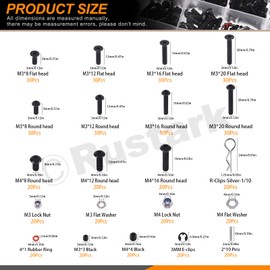 Rustark 502Pcs Universal RC Screw Kit RC Repair Tool Kit M3 M4 RC Screw RC Hardware Mechanical Fasteners Set for 1/8 1/10 1/12 1/16 Scale RC Cars Truck Crawler