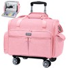 AMOIGEE Full-Open Sewing Machine Case with Wheels, Large Rolling Sewing