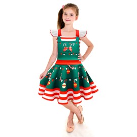 Roctocesy Little Girls Princess Dresses Christmas Costume Santa Claus Elf Outfit for Xmas Fancy Party Dress Up Birthday Outfits